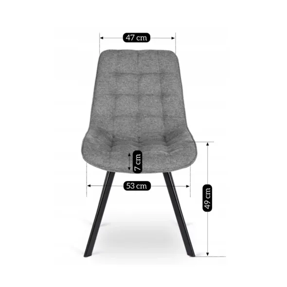 Scaun Rivulus 2, 53x59x87 h cm, Stofa Gri picture - 8