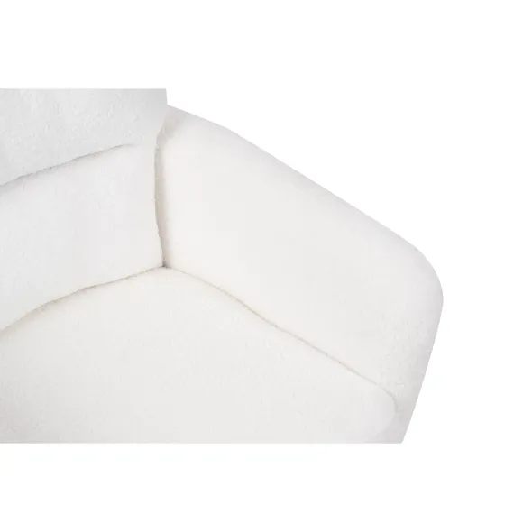 Scaun Rotativ Enzo, 60x60x92 h cm, Stofa tip Boucle, Alb picture - 6