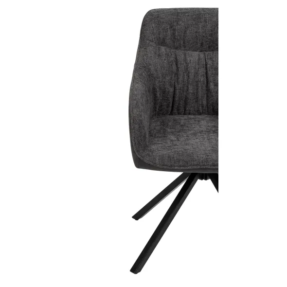 Scaun Rotativ Loren, 54x55x68 h cm, Stofa, Negru/Gri Inchis picture - 5