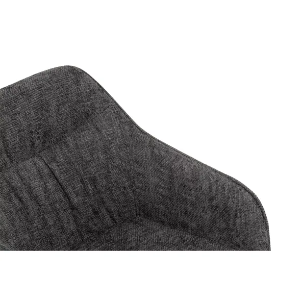 Scaun Rotativ Loren, 54x55x68 h cm, Stofa, Negru/Gri Inchis picture - 6
