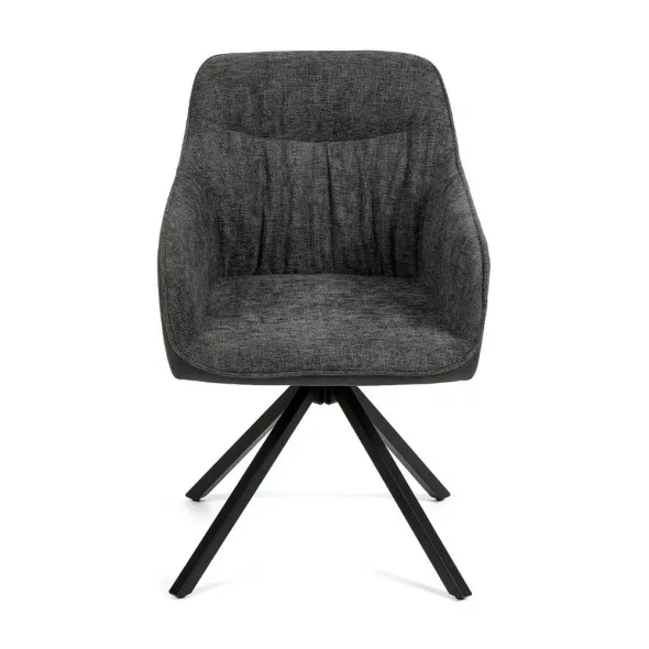 Scaun Rotativ Loren, 54x55x68 h cm, Stofa, Negru/Gri Inchis picture - 8