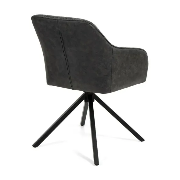 Scaun Rotativ Loren, 54x55x68 h cm, Stofa, Negru/Gri Inchis picture - 9