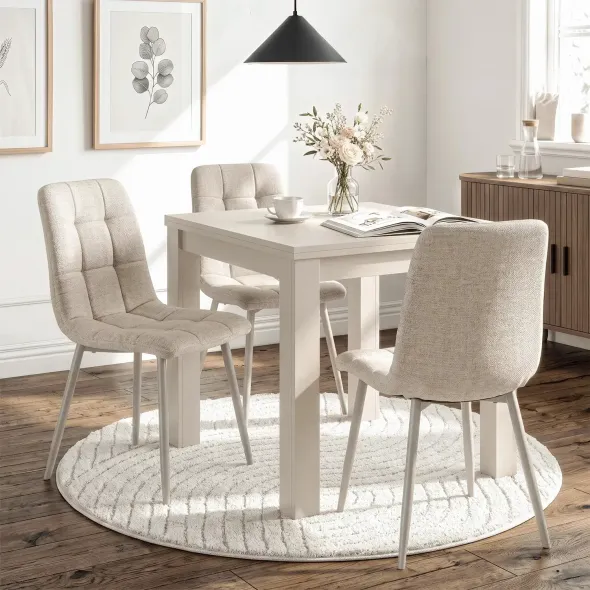 Scaun Saltburn, 43x52x90.5 h cm, Picior Metalic Casmir/Stofa Beige picture - 2