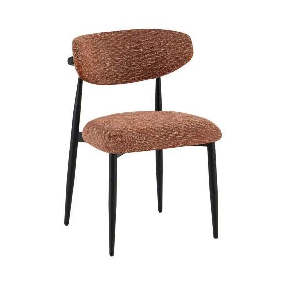 Scaun Zenith, 54x53x80 h cm, Structura Metalica/Stofa Caramizie picture - 1