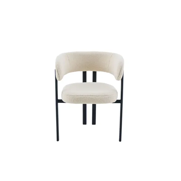 Set Masa Extensibila Baco, 160-200x90x76 h cm, Picior Metalic, Blat Ceramic, Glossy Panodra + 6 Scaune Kallo Crem picture - 2