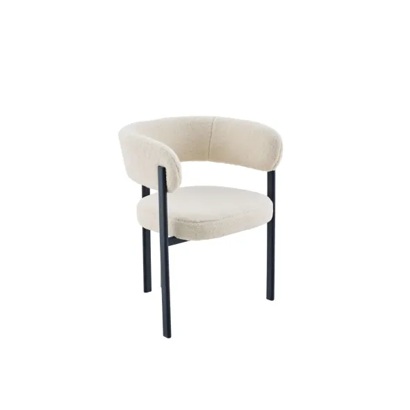 Set Masa Extensibila Baco, 160-200x90x76 h cm, Picior Metalic, Blat Ceramic, Glossy Panodra + 6 Scaune Kallo Crem picture - 3