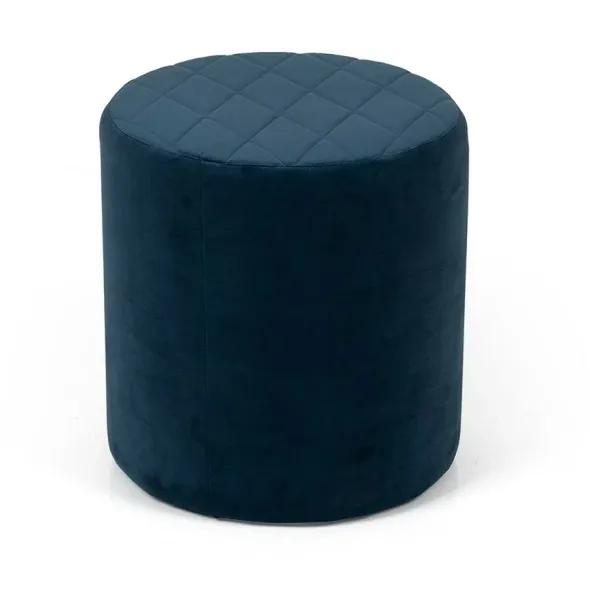Taburet Cubo, 36x36x33 h cm, Catifea, Albastru picture - 1