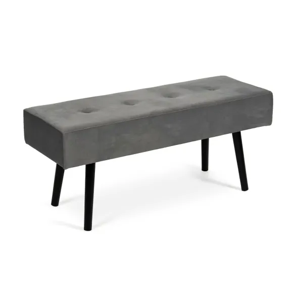 Taburet Moza, 100x34x43 h cm, Stofa, Negru/Gri picture - 3