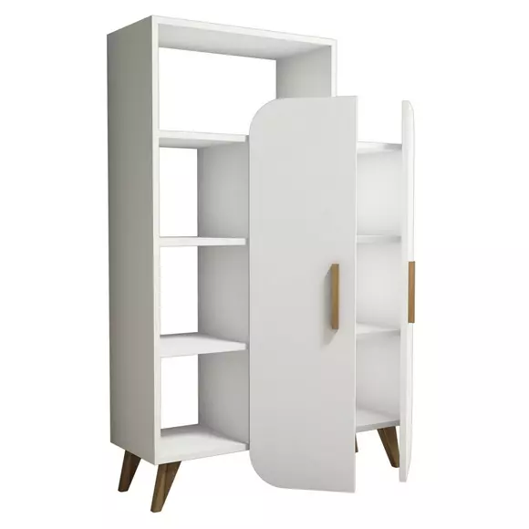 Raft Carti Form, 90x32x132 cm - Alb picture - 4