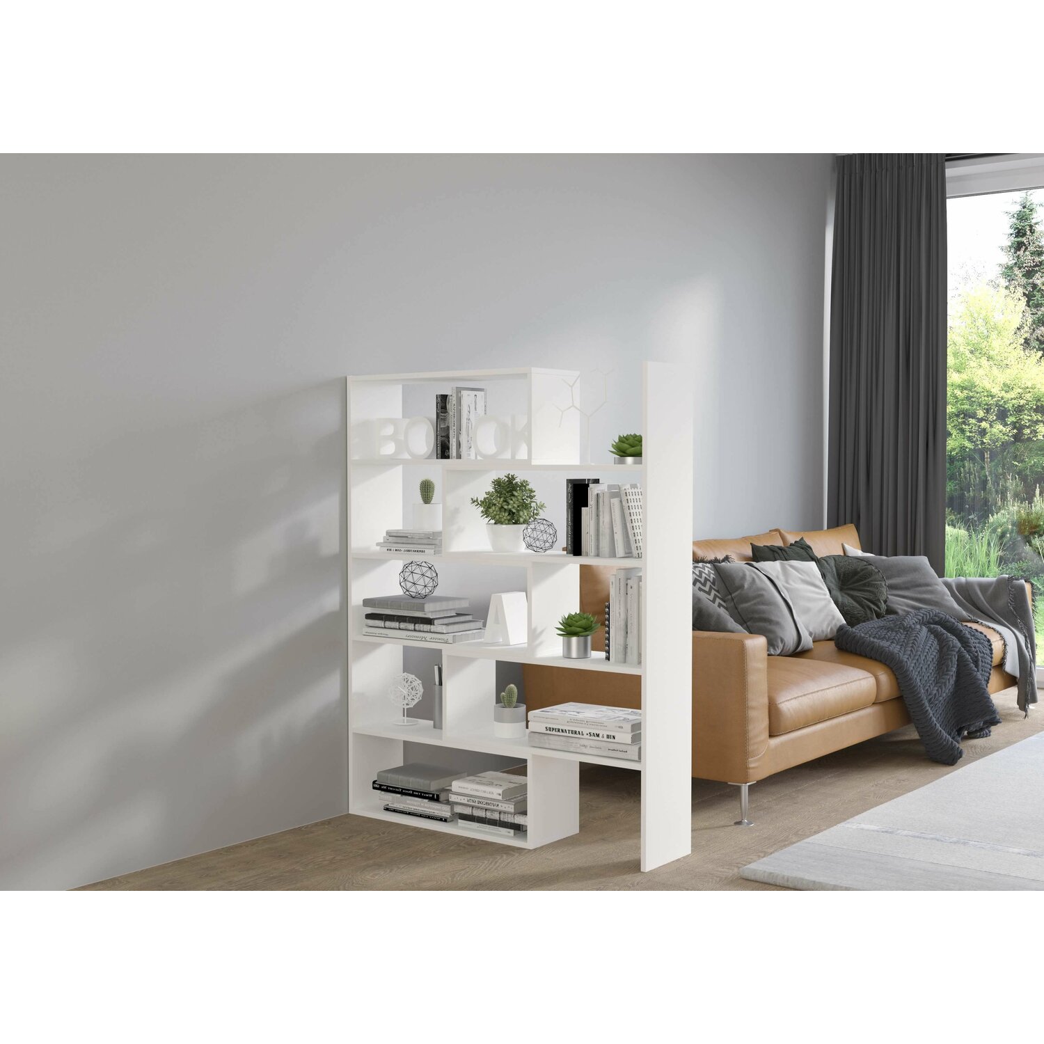 Raft carti karol 1 alb mat