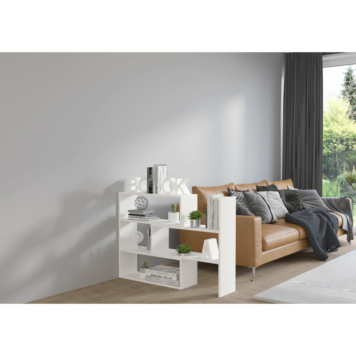 Raft carti karol 3 alb mat