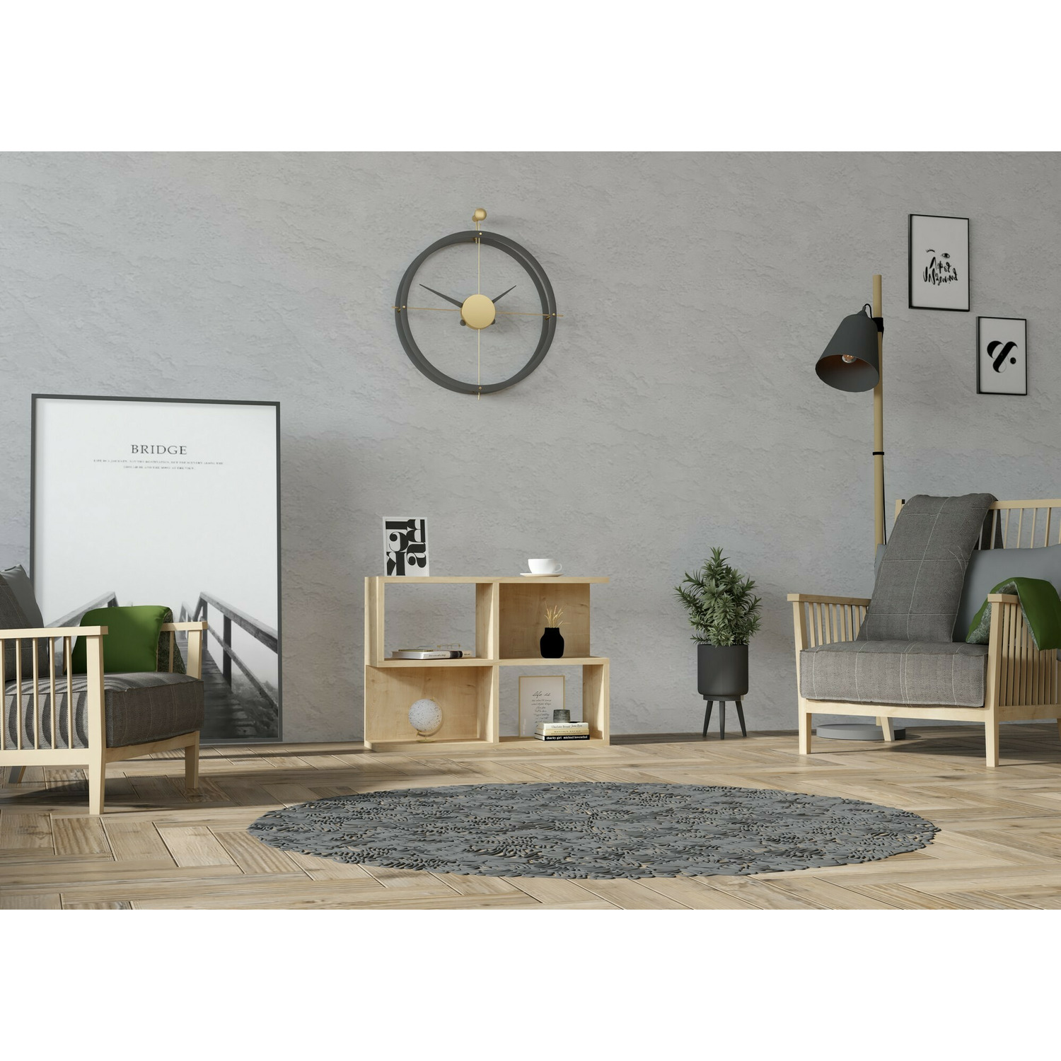 Raft carti many, 70x20x50 cm - stejar