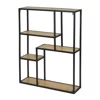 Raft De Perete Pentru Carti si Decoratiuni Arcana 400575, 75x20x91 h cm, Metal/Pal Melaminat, Negru/Stejar picture - 2