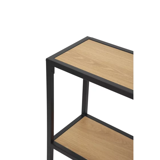 Raft De Perete Pentru Carti si Decoratiuni Arcana 400575, 75x20x91 h cm, Metal/Pal Melaminat, Negru/Stejar picture - 4