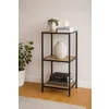 Raft Pentru Carti si Decoratiuni Arcana 3, 37x35x85 h cm, Metal/Pal Melaminat, Negru/Stejar picture - 2