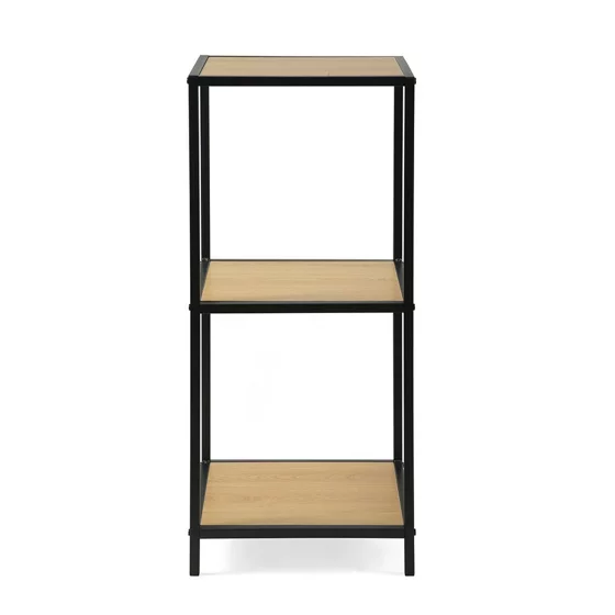 Raft Pentru Carti si Decoratiuni Arcana 3, 37x35x85 h cm, Metal/Pal Melaminat, Negru/Stejar picture - 3