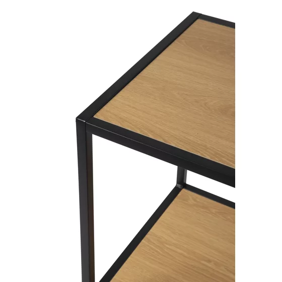 Raft Pentru Carti si Decoratiuni Arcana 3, 37x35x85 h cm, Metal/Pal Melaminat, Negru/Stejar picture - 4