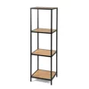 Raft Pentru Carti si Decoratiuni Arcana 4, 37x35x120 h cm, Metal/Pal Melaminat, Negru/Stejar picture - 1