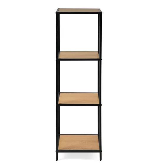 Raft Pentru Carti si Decoratiuni Arcana 4, 37x35x120 h cm, Metal/Pal Melaminat, Negru/Stejar picture - 3