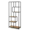 Raft Pentru Carti si Decoratiuni Arcana 400175, 77x35x185 h cm, Metal/Pal Melaminat, Negru/Stejar picture - 1