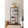 Raft Pentru Carti si Decoratiuni Arcana 400175, 77x35x185 h cm, Metal/Pal Melaminat, Negru/Stejar picture - 2