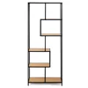 Raft Pentru Carti si Decoratiuni Arcana 400175, 77x35x185 h cm, Metal/Pal Melaminat, Negru/Stejar picture - 3
