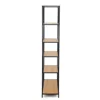 Raft Pentru Carti si Decoratiuni Arcana 400175, 77x35x185 h cm, Metal/Pal Melaminat, Negru/Stejar picture - 4