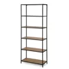 Raft Pentru Carti si Decoratiuni Arcana 400275, 77x35x185 h cm, Metal/Pal Melaminat, Negru/Stejar picture - 2