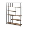 Raft Pentru Carti si Decoratiuni Arcana 400375, 135x35x185 h cm, Metal/Pal Melaminat, Negru/Stejar picture - 1