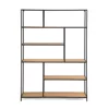 Raft Pentru Carti si Decoratiuni Arcana 400375, 135x35x185 h cm, Metal/Pal Melaminat, Negru/Stejar picture - 2