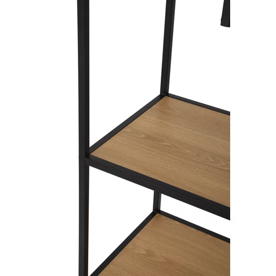 Raft Pentru Carti si Decoratiuni Arcana 400375, 135x35x185 h cm, Metal/Pal Melaminat, Negru/Stejar picture - 4