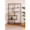 Raft Pentru Carti si Decoratiuni Arcana 400475, 114x35x185 h cm, Metal/Pal Melaminat, Negru/Stejar picture - 2