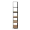 Raft Pentru Carti si Decoratiuni Arcana 400475, 114x35x185 h cm, Metal/Pal Melaminat, Negru/Stejar picture - 4