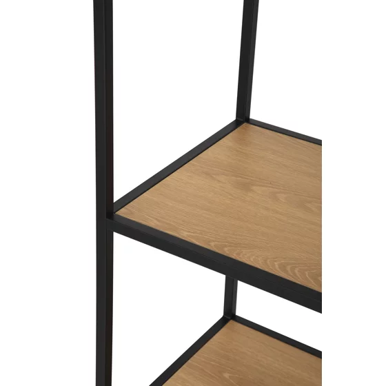 Raft Pentru Carti si Decoratiuni Arcana 400475, 114x35x185 h cm, Metal/Pal Melaminat, Negru/Stejar picture - 5