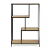 Raft Pentru Carti si Decoratiuni Arcana 400875, 77x35x114 h cm, Metal/Pal Melaminat, Negru/Stejar picture - 3