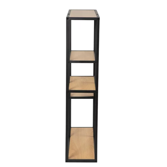 Raft Pentru Carti si Decoratiuni Arcana 400875, 77x35x114 h cm, Metal/Pal Melaminat, Negru/Stejar picture - 4