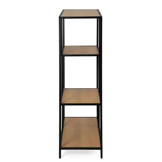 Raft Pentru Carti si Decoratiuni Arcana 400875, 77x35x114 h cm, Metal/Pal Melaminat, Negru/Stejar picture - 5