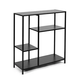 Raft Pentru Carti si Decoratiuni Arcana 400980, 80x30x86 h cm, Metal/Pal Melaminat, Negru