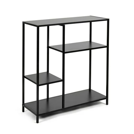 Raft Pentru Carti si Decoratiuni Arcana 400980, 80x30x86 h cm, Metal/Pal Melaminat, Negru picture - 1