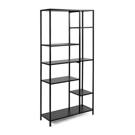 Raft Pentru Carti si Decoratiuni Arcana 401080, 80x30x165 h cm, Metal/Pal Melaminat, Negru