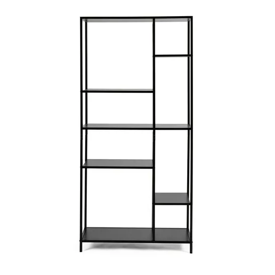 Raft Pentru Carti si Decoratiuni Arcana 401080, 80x30x165 h cm, Metal/Pal Melaminat, Negru picture - 3