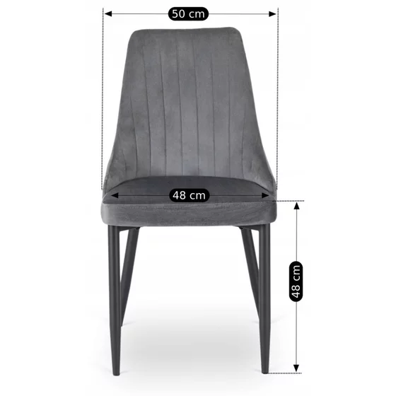 Scaun Badu, 53x59x87 H CM, Structura metalica, Gri/Negru picture - 6