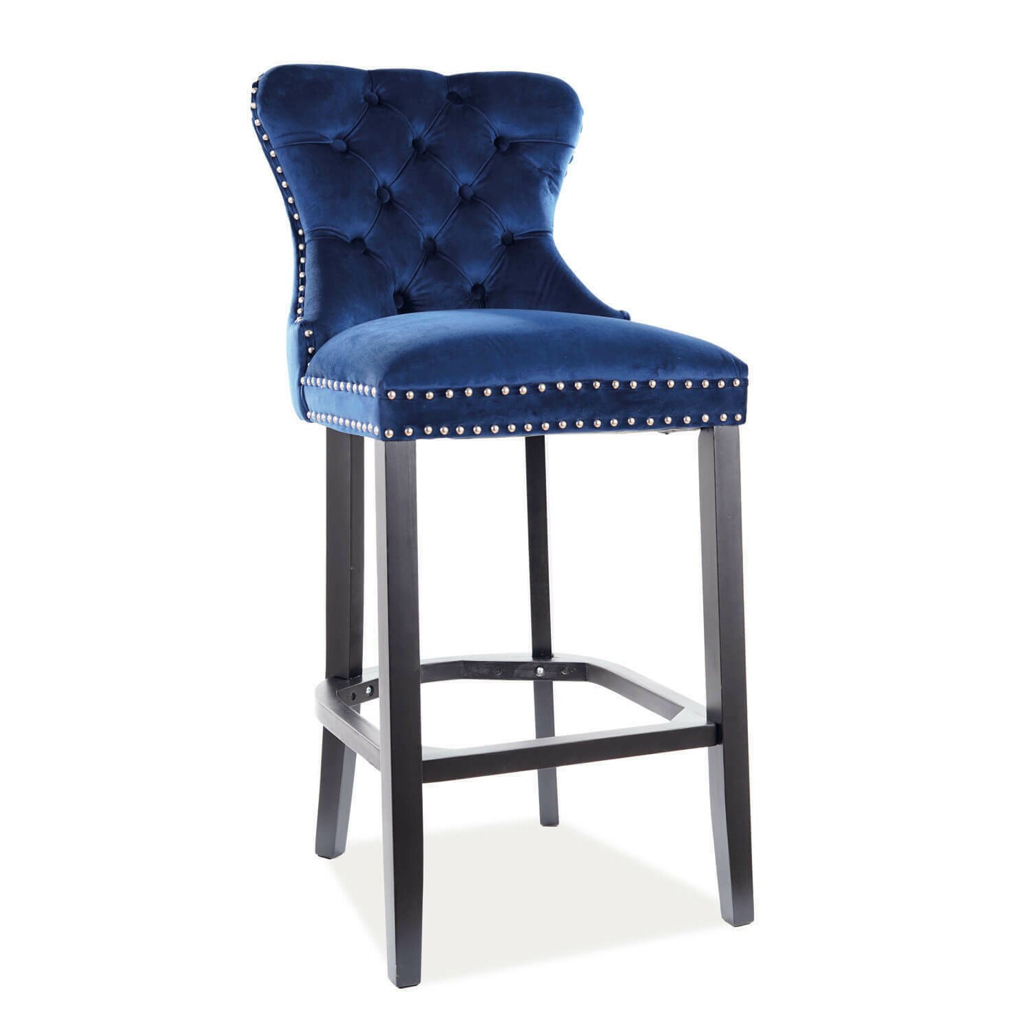 Scaun bar august h1 velvet albastru