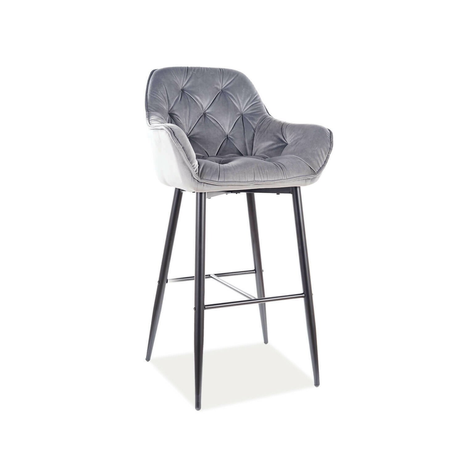 Scaun bar h1 cherry velvet gri