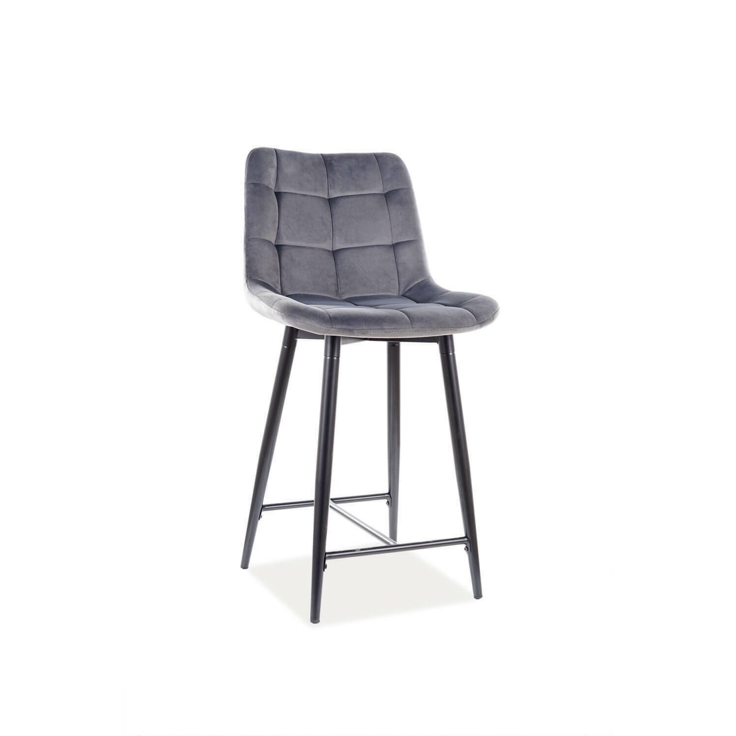 Scaun bar h2 chic velvet gri