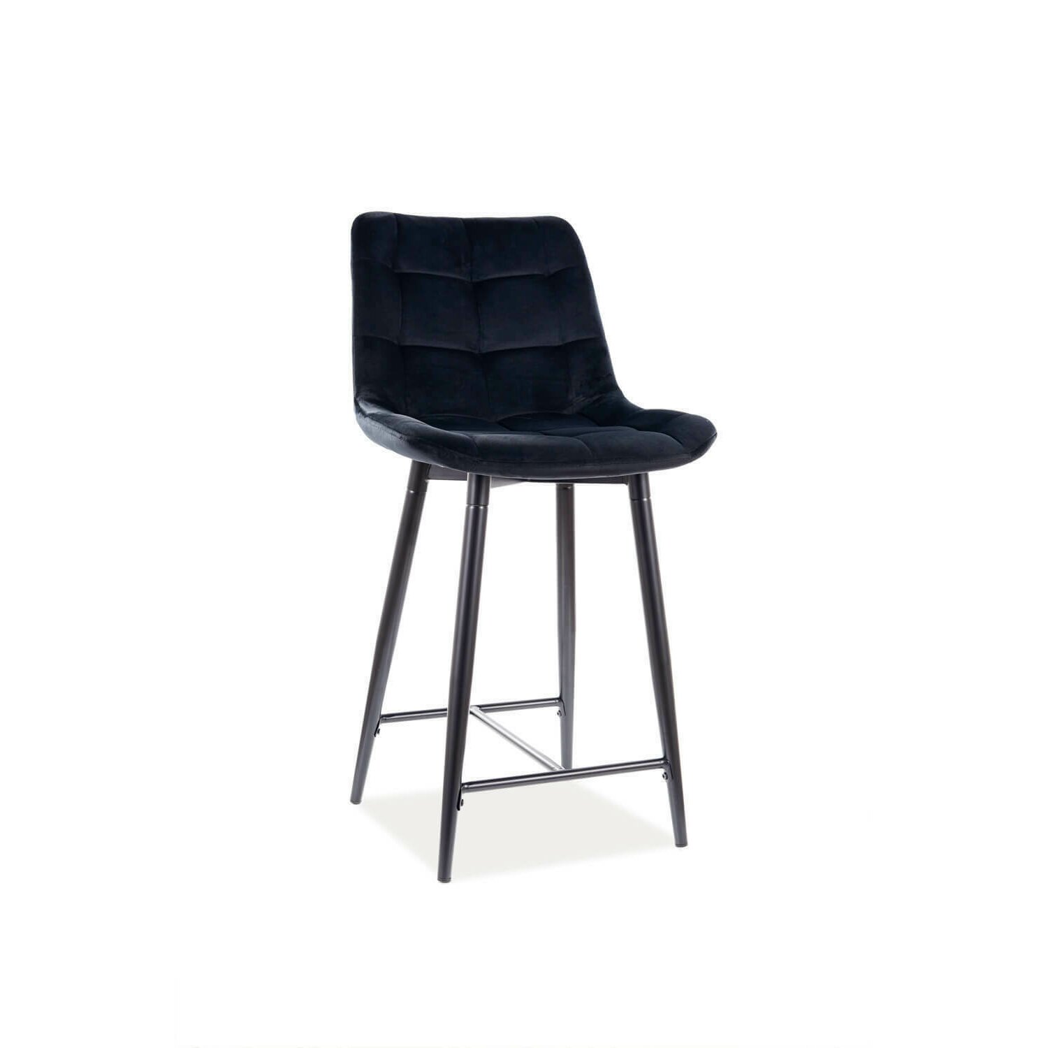 Scaun bar h2 chic velvet negru