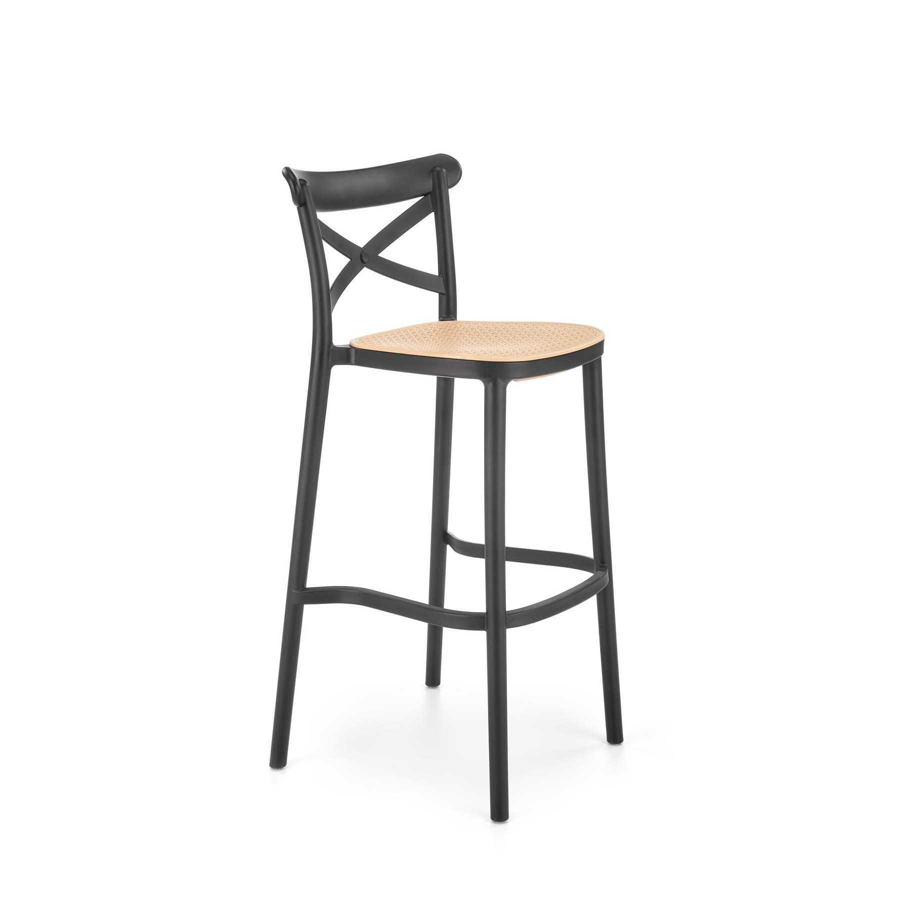 Scaun bar hans 111, 47x47x103 cm, negru/natur