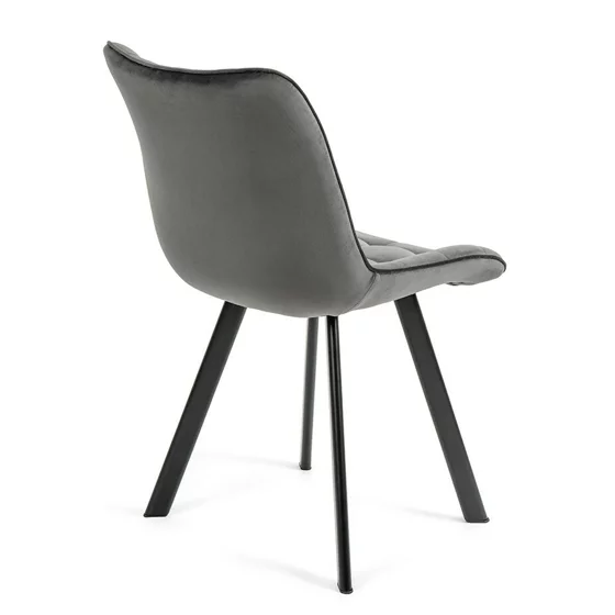 Scaun Bella, 61x46x84 cm, Catifea Gri picture - 5