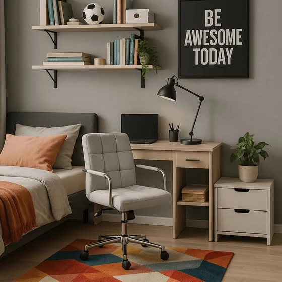 Scaun Birou Arvada, 65x65x86-95 h cm, Gri/Metal picture - 1