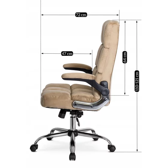 Scaun Birou Londrix, 74x73x108-118 h cm, Beige/Metal picture - 10